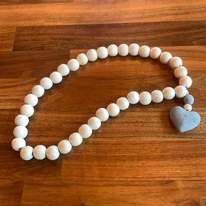 Wooden bead home decor with heart